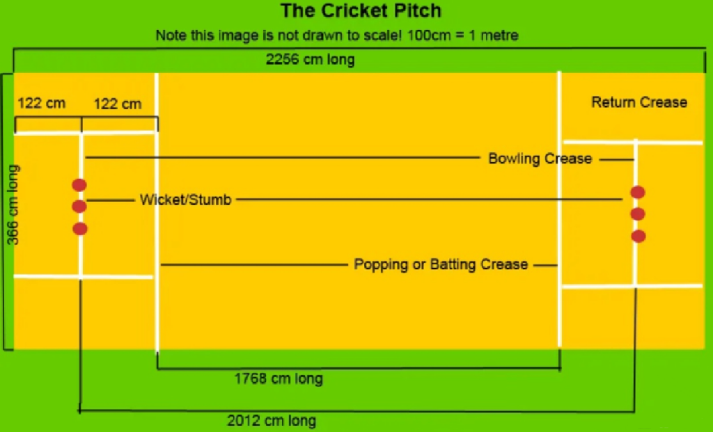 Diagrama del campo de críquet